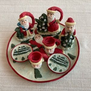 RESIN decorative miniature Santa🎅🏼 tea set